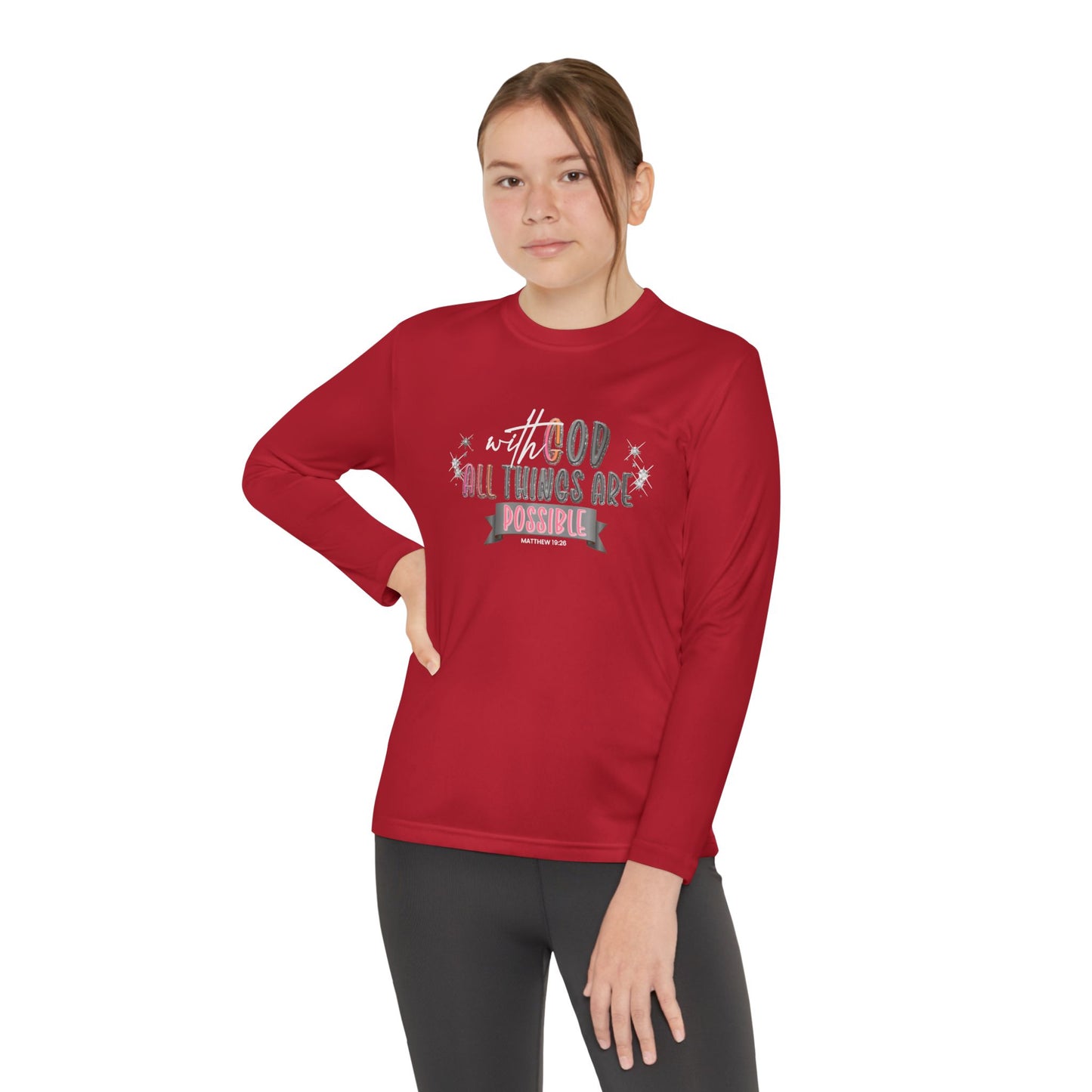 youth "with god" long sleeve tee