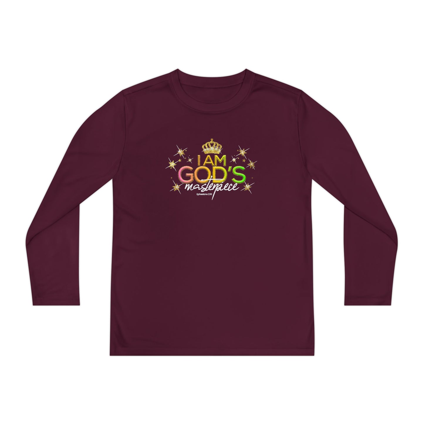 youth "god's masterpiece" long sleeve tee