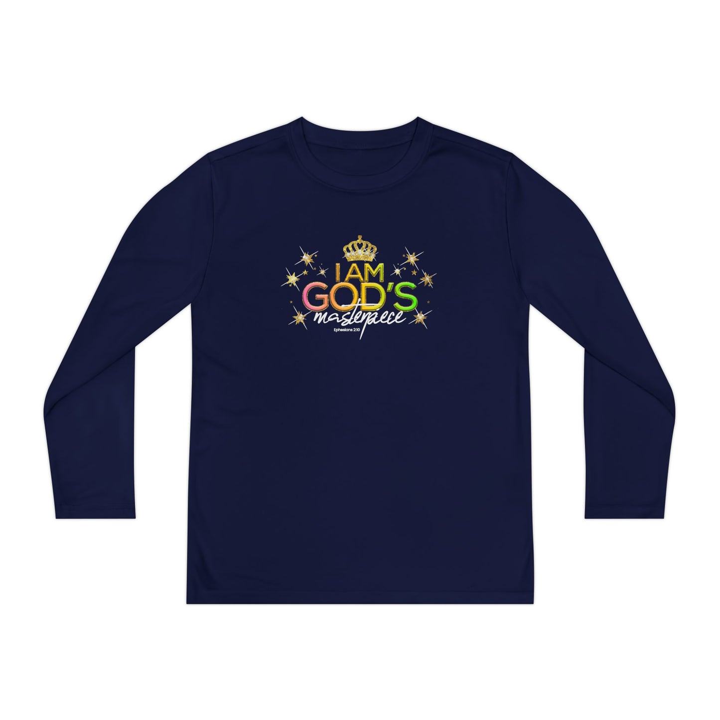 youth "god's masterpiece" long sleeve tee
