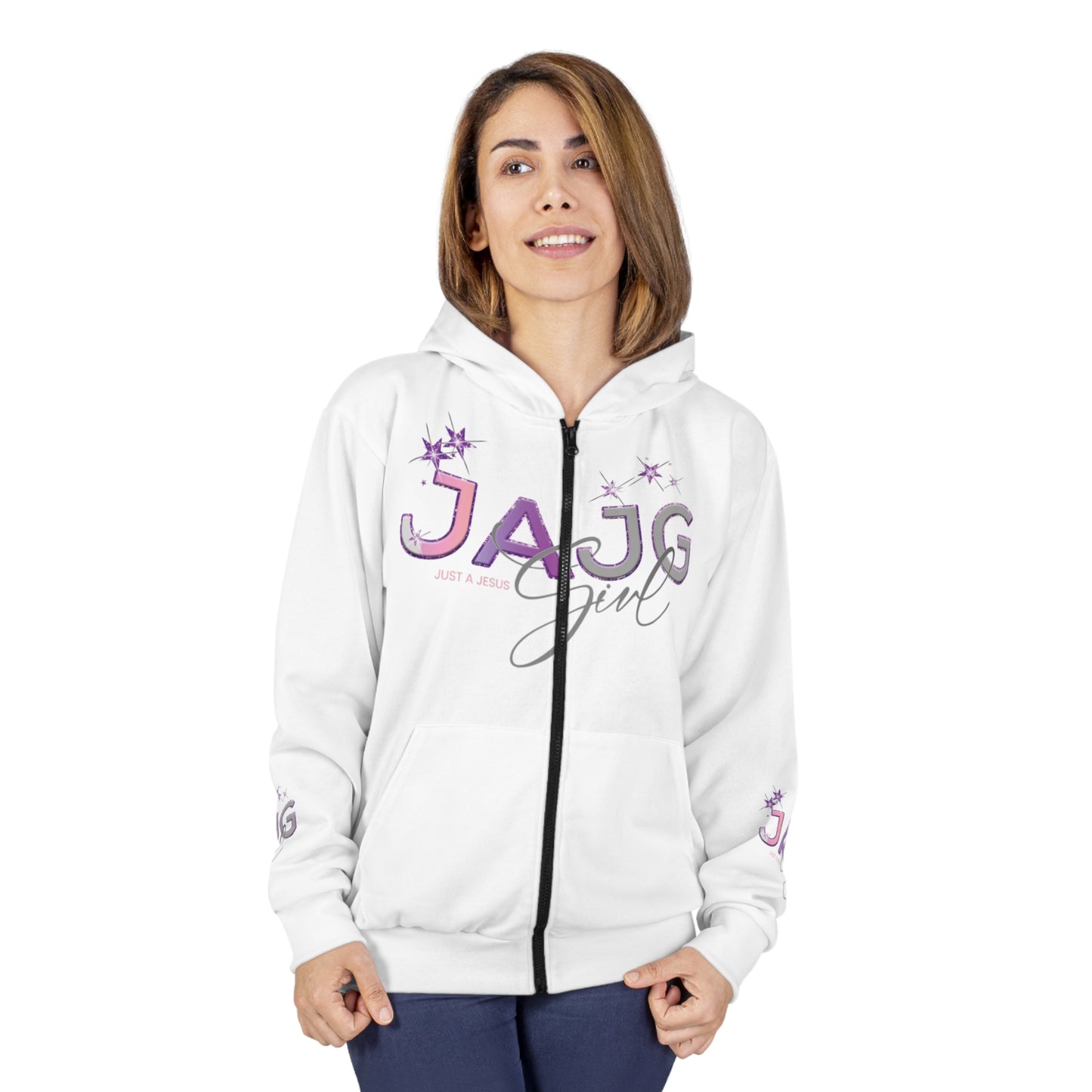 just a jesus girl christian swag unisex zip hoodie