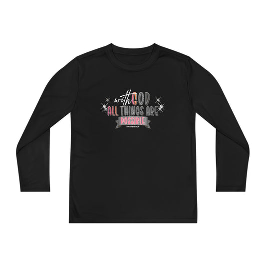 Youth "with God" Long Sleeve Tee