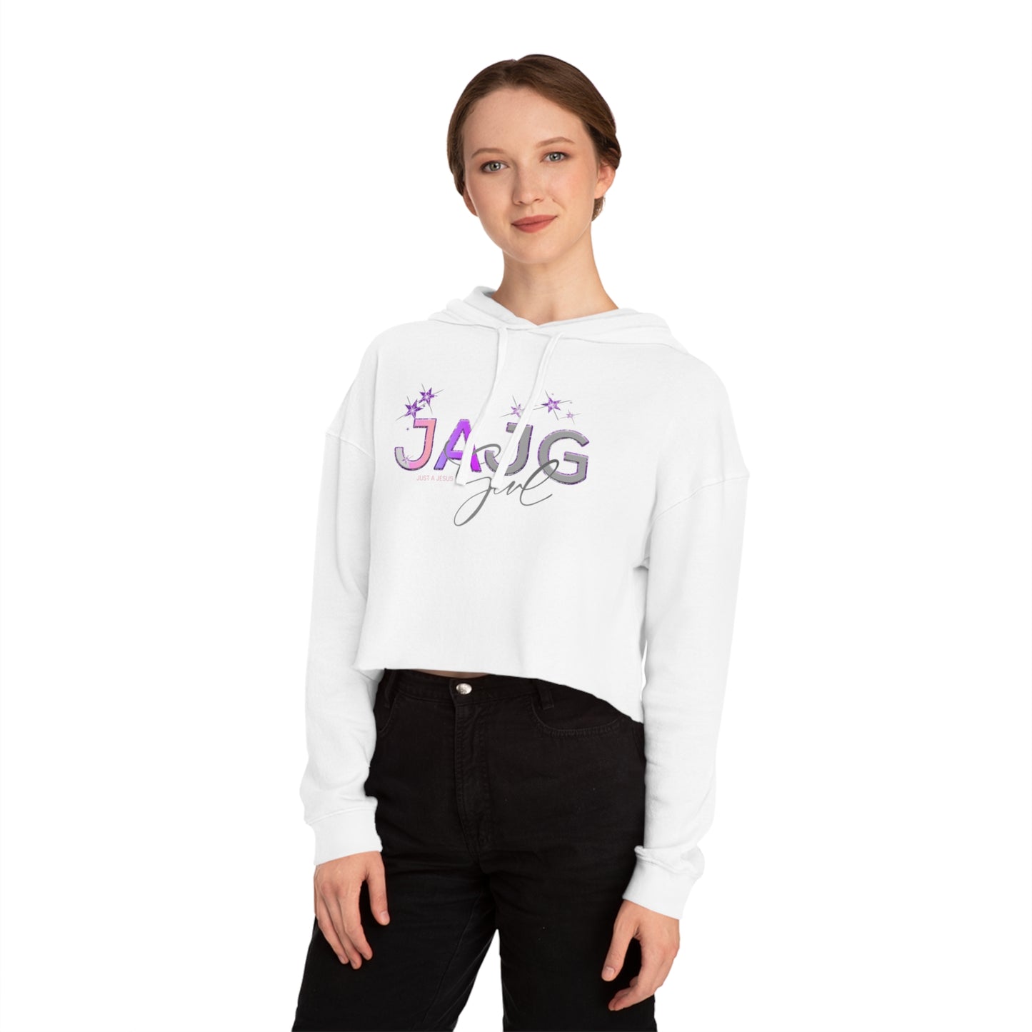 adult- just a jesus girl swag crop hoodie